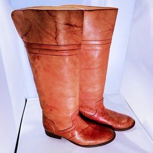 Frye knee High cognac brown rider boots